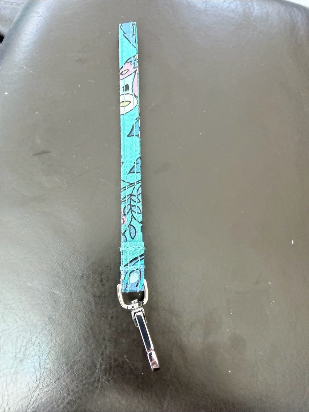 Vera Bradley Teal Floral Wristlet Key Strap